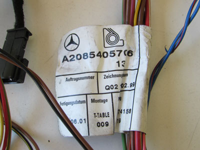 Mercedes Door Wiring Harness, Left A2085405706 W208 CLK320 CLK430 CLK55 AMG6